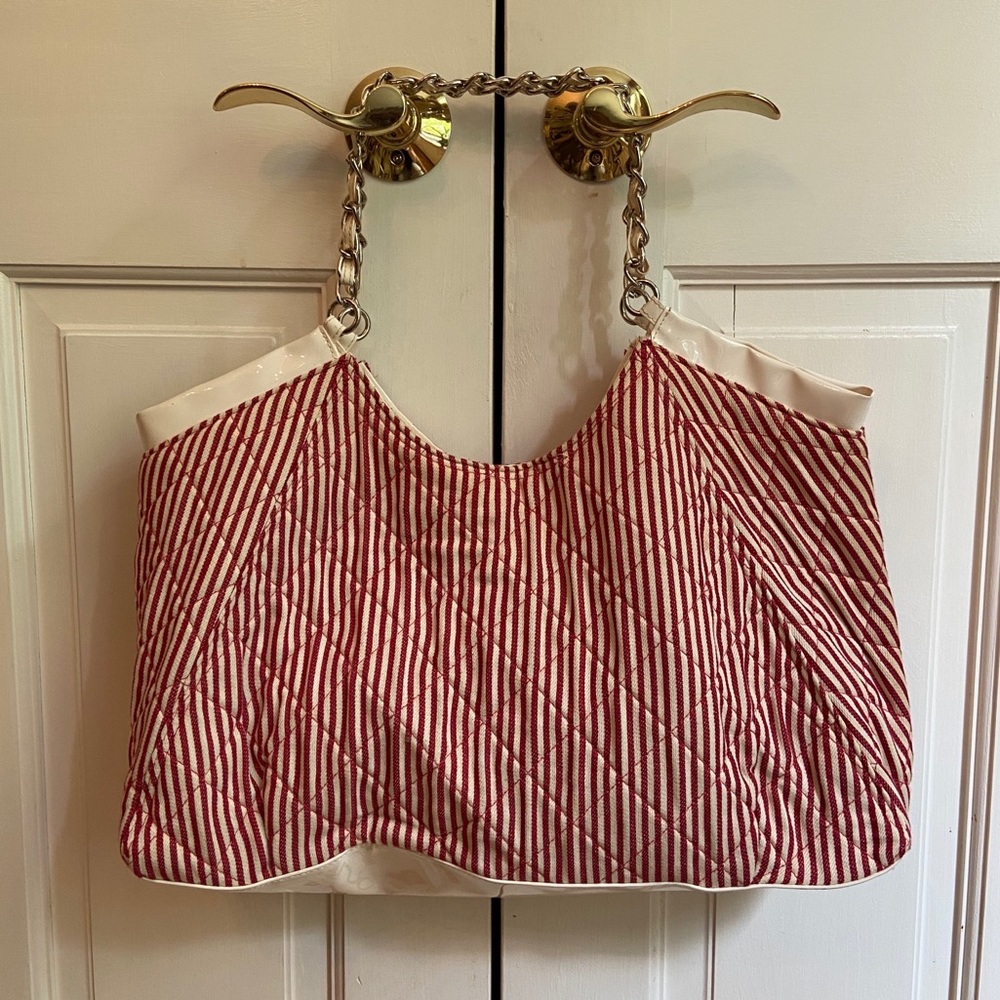 🎉Host Pick🎉LF Murval Red/White Striped Tote Bag